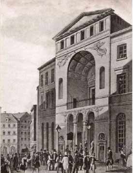 Börsenhalle an der Bohnenstraße, vor 1842